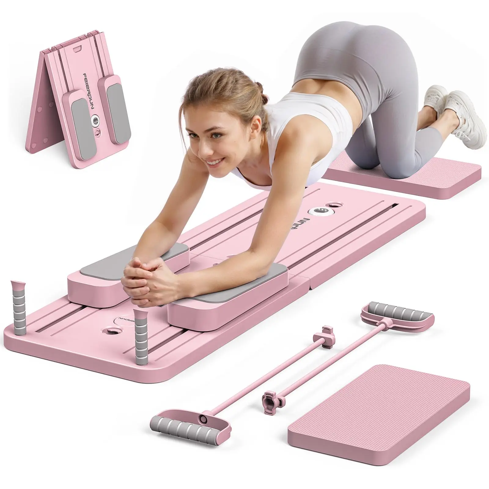 Leg Home Gym Workout - 折りたたみ式ピラティスボード 多機能腹部コアトレーナー 腹筋トレーニングマシン ホームジム用 ウエスト・脚痩身 ヨガ・ピラティス兼用器具