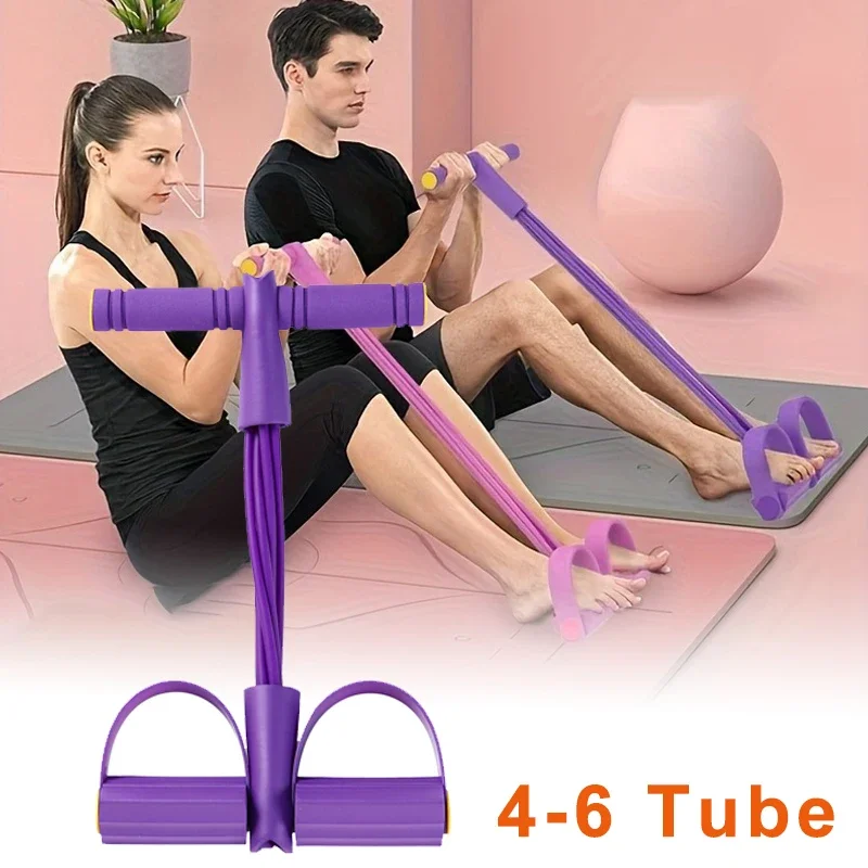 Home Gym Equipment Set - 6段階抵抗バンドセット、滑り止めハンドル付き、ホームジム、ヨガ、腹部トレーニング用具