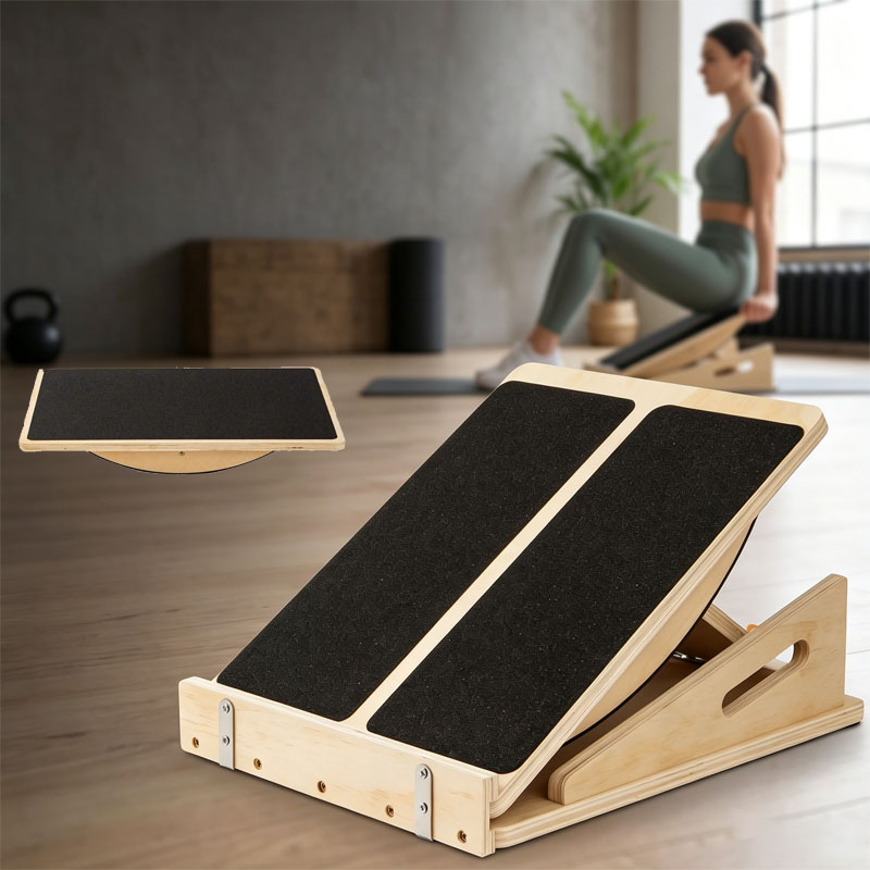 2-in-1 木製バランスボード＆ふくらはぎストレッチャー傾 - Home Gym Routine のレビューと価格