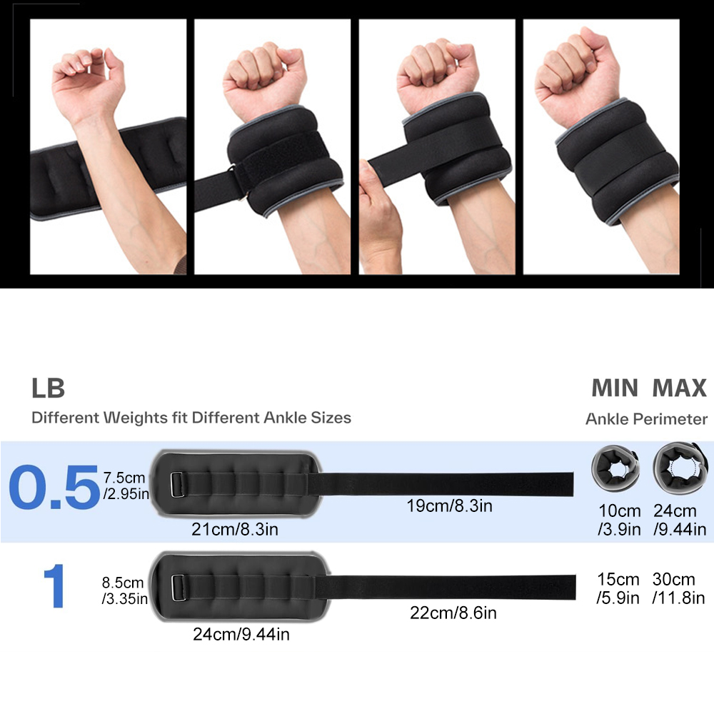 1ペアのリストウェイト、女性男性用足首ウェイト、調節可能なリ - Home Gym Yoga のレビューと価格