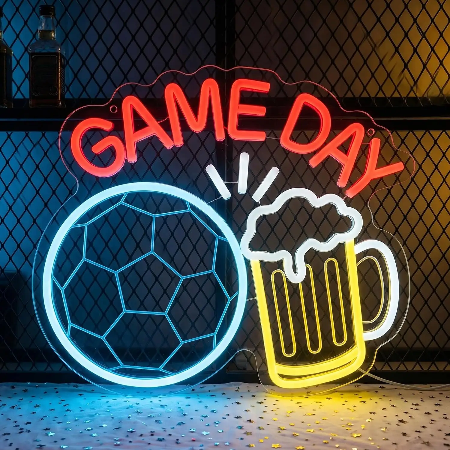 LEDネオンサイン、サッカーネオンライト、USB電源、壁掛け - Home Gym Neon Sign のレビューと価格
