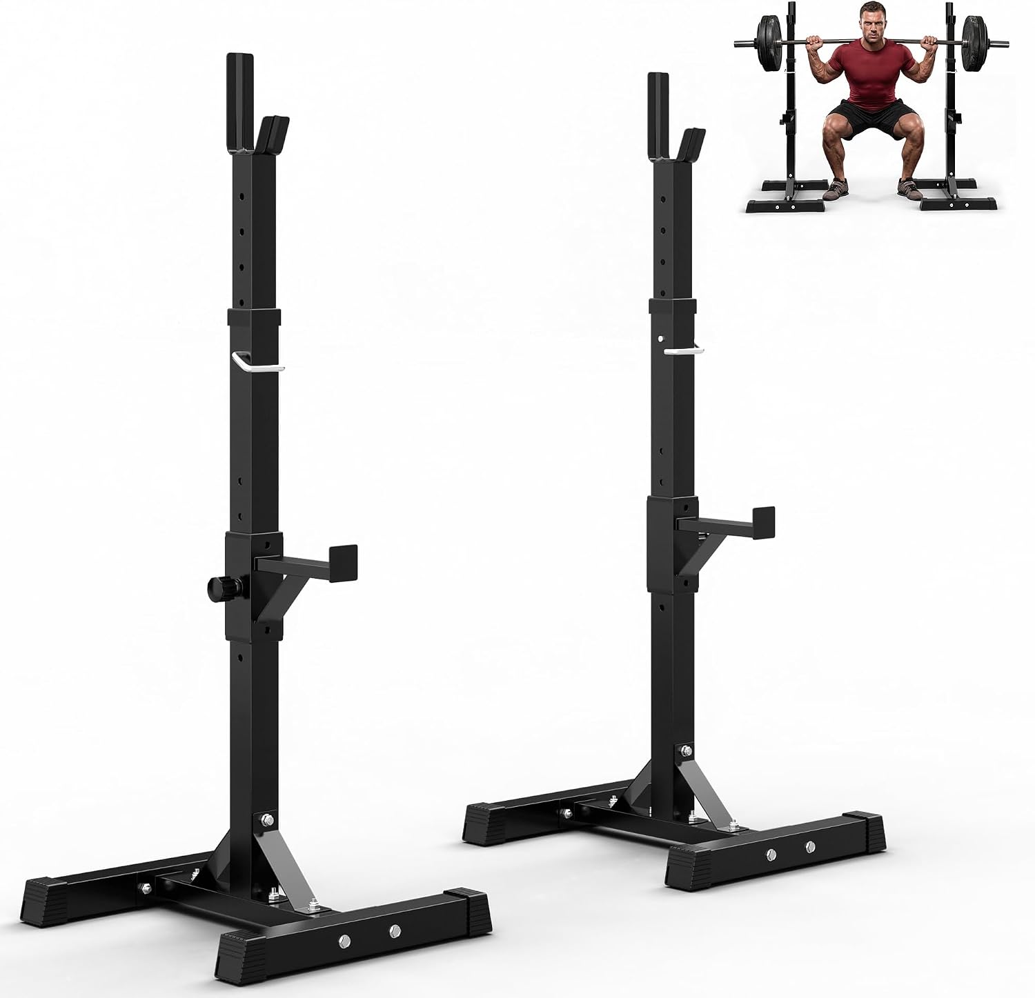 家庭用ジム向け、高さ調節可能なスクワットラックスタンド –  - Home Gym Portable のレビューと価格