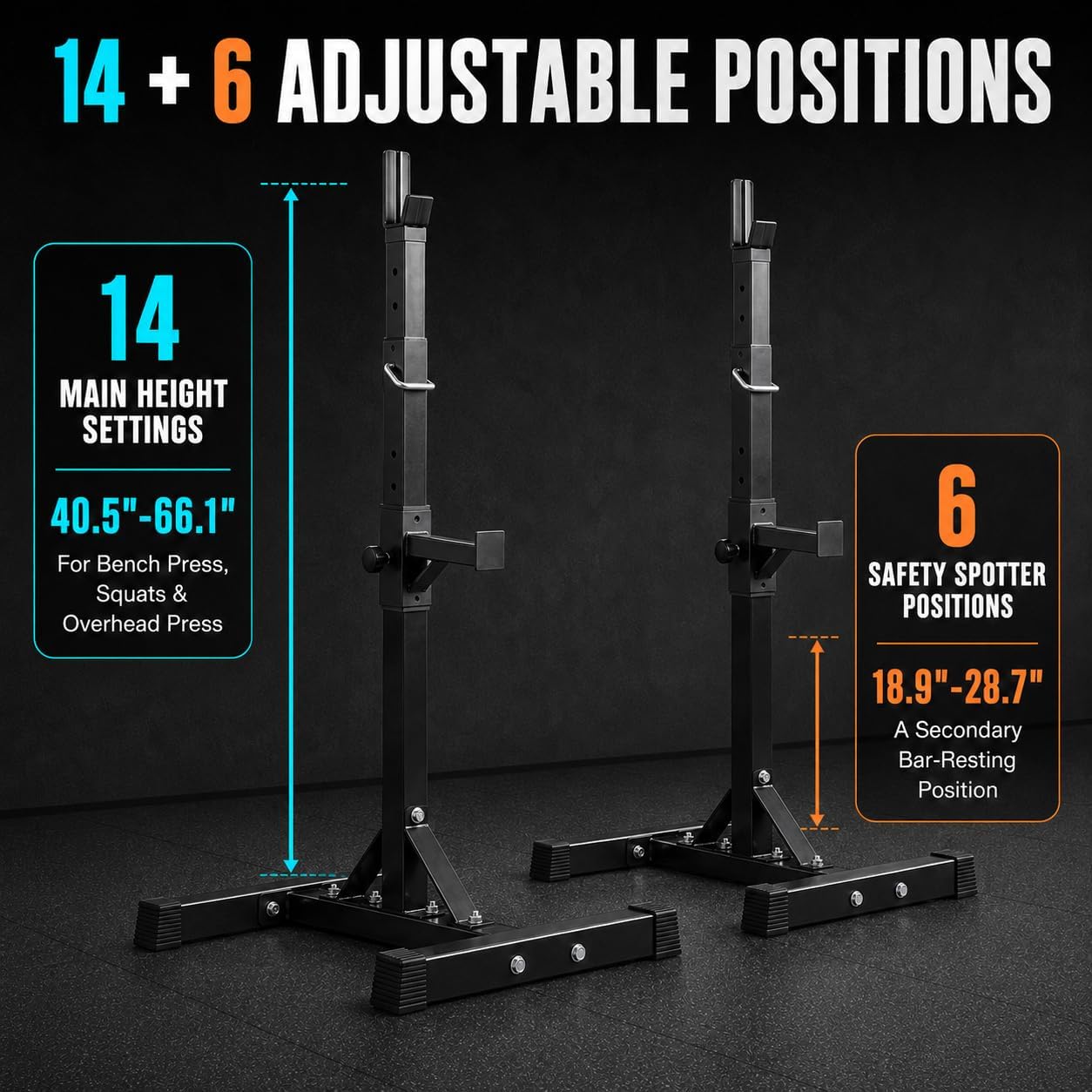 家庭用ジム向け、高さ調節可能なスクワットラックスタンド –  - Home Gym Portable のレビューと価格
