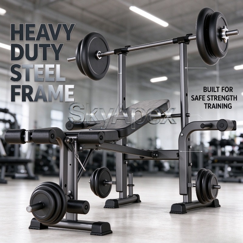 新多機能一体型折りたたみ式ウェイトベンチ、スクワットラック、 - All In One Gym Home Equipment のレビューと価格